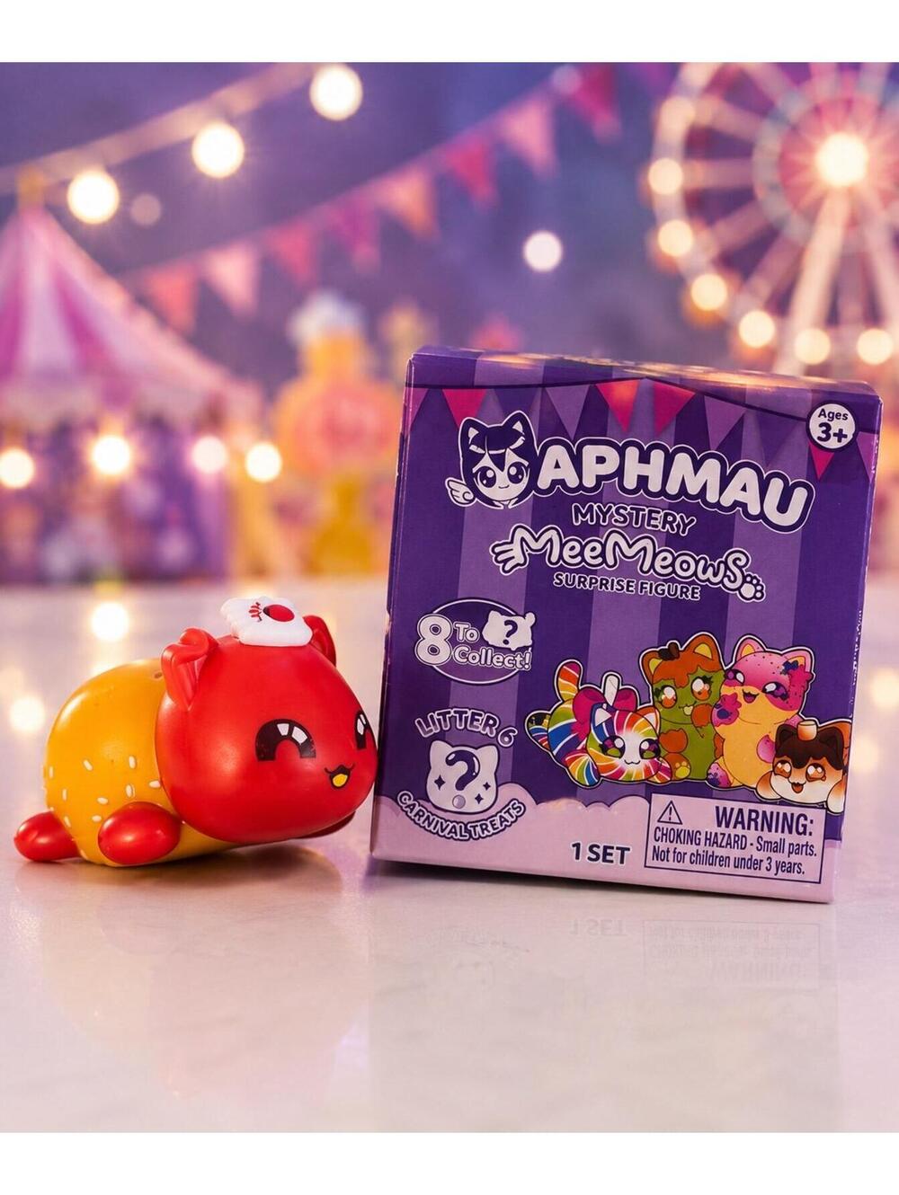 Aphmau MeeMeows Mystery Surprise Figure – Carnival Treats Red & Yellow Cat w/ Bo